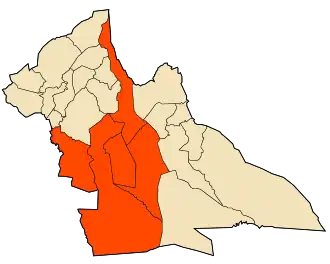 موقع الدائرة ضمن ولاية الأغواط