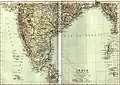 ساحل مليبار عام 1911 (في المنطقة الجنوبية الغربية من الخريطة)