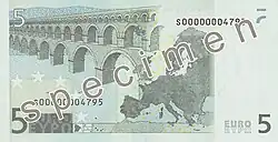 Former 5 euro note (Reverse)