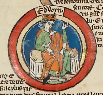 Line engraving of Edwy made by an unknown engraver after an unknown artist