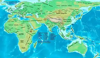 Map of the Eastern Hemisphere 800 CE