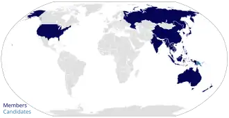 Map of EAS members and candidates