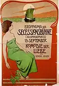 Edmund Edel&nbsp;[الإنجليزية], theatre poster for Komödie der Liebe by هنريك إبسن
