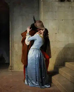 "القبلة"، فرانشيسكو هايز، 1859.
