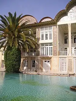 Ornamental pool and نخلة التمر at Eram Garden