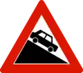 Norway steep grade sign.