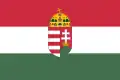 Flag of the Kingdom of Hungary (coat of arms variant without supporters)