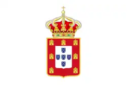 The قائمة أعلام البرتغال, as adopted in 1707, was used in تيمور البرتغالية 1707–1750