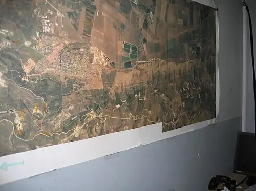 صورة جوية لاراضي شمال فلسطين المحتلة، يستخدمها قادة حزب الله.