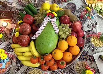 Fruits and حافظ الشيرازي in Yaldā Night