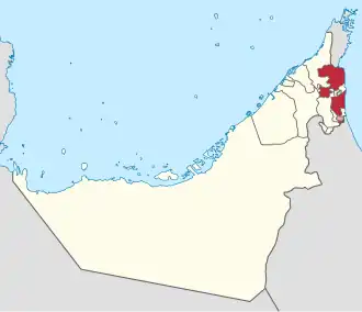 موقع إمارة الفجيرة في دولة الإمارات