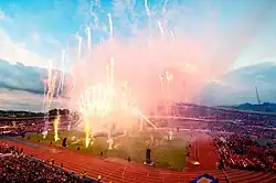 الألعاب النارية في حفل افتتاح بطولة كأس جوثيا عام 2011.