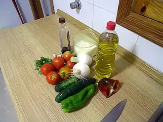 زيت زيتون والخضروات