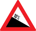 Austria steep grade sign.