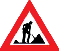 Austria and Turkey road works sign.
