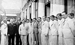 President of Brazil جيتوليو فارجاس meeting the Argentine players, January 1939
