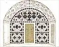 جدار الشرفة المرصع (رسم غلام علي خان، قبل 1854).