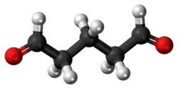 Ball-and-stick model of the glutaraldehyde molecule