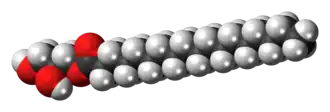 Space-filling model of the glycerol monostearate molecule
