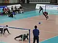 فريق كرة الهدف الكندي للسيدات يرمي الكرة نحو الجزائر