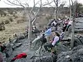 سياح عند بحيرة مورينغا