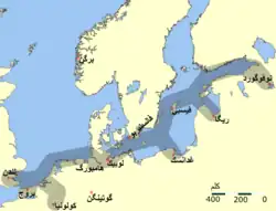 Principle trading routes of the Hanseatic League
