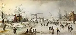 هيندريك افيركامب، «مشهد على الجليد» 1620