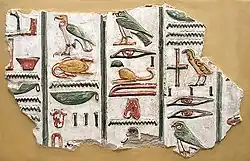 كتابة هيروغليفية على مقبرة.