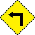 Ireland sharp corner (Advisory speed <30&nbsp;mph)