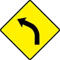 Ireland curve sign.(Advisory speed> 20&nbsp;mph)