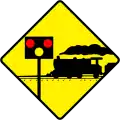 Ireland automatic level crossing sign.