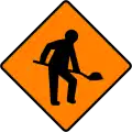 Ireland road works sign.