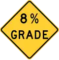 Idaho steep grade percentage sign.