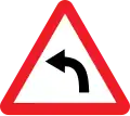 الهند curve to left sign.