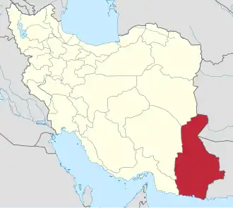 Location of Sistan and Baluchestan Province in Iran