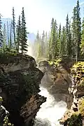 Erosion in Canyon below Athabasca Falls