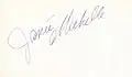 The handwritten name "Janée Michelle" in grey slanted from the bottom left to the top right all on a white background with the "M" curled under the first name