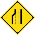 Japan lane decrease sign.