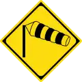 Japan cross winds sign.