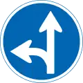 Straight ahead or left turn permitted