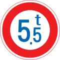 No vehicles weighing over 5.5 tonnes