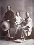 Nadar's son, photographed by Nadar with members of the السفارة اليابانية الثانية إلى أوروبا in 1863.