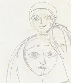 كارتون، لجواد سليم، قلم رصاص على ورق، 11x13 سم.