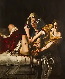 أرتيميسا جنتلسكي ، جوديث سلاينج هولوفرنيس ، 1614–20 ، زيت على قماش ، 199 × 162 &nbsp; سم غاليريا ديجلي أوفيزي ، فلورنسا