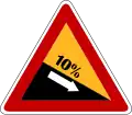 Korea steep descent sign.
