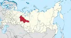 Map showing Yugra in Russia