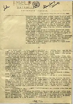 تقرير هالينا كرايلسكا&nbsp;&nbsp;[لغات أخرى]‏ من أوشفيتز أوشفيتز، pamiętnik więźnia ("أوشفيتز: يوميات سجين") ، 1942.
