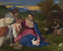 1530م عذراء الأرنب، لتيتيان