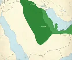 مناطق نفوذ المناذرة في القرن السادس الميلادي