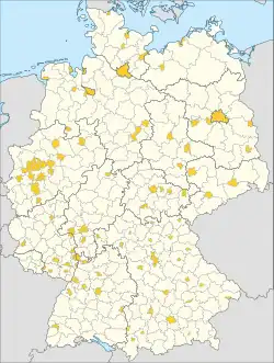 قائمة مدن ألمانيا حسب عدد السكان على خريطة Germany